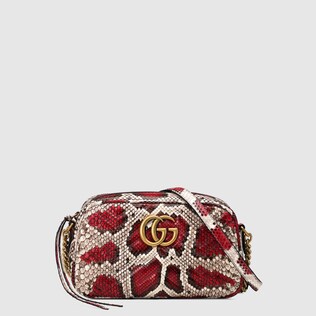 GG Marmont small python shoulder bag