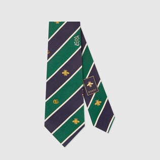 Symbols motif silk tie