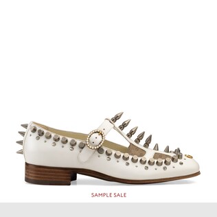 Ballet pump with spikes and studs