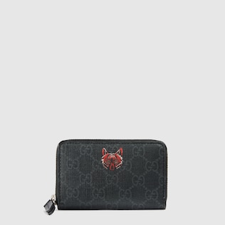 GG Supreme card case with wolf