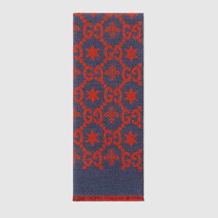 Écharpe en jacquard GG, abeilles et étoiles
