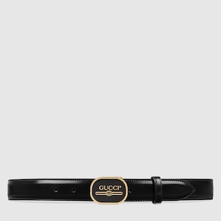レザー ベルト(GUCCI プリント バックル)