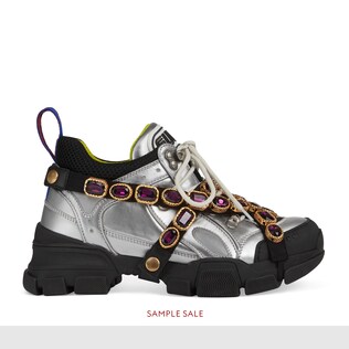 Flashtrek sneaker with removable crystals