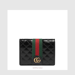 Porte-cartes en cuir avec Double G