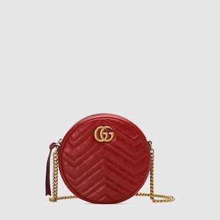 Mini borsa a spalla rotonda GG Marmont