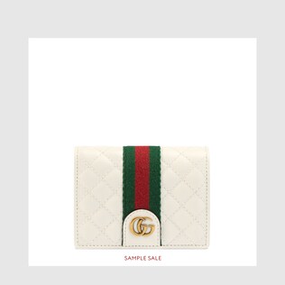 Leather card case with Double G