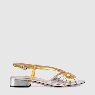 Sandale aus metallischem Leder