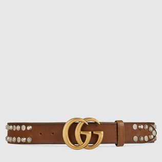 Studded belt with Double G buckle