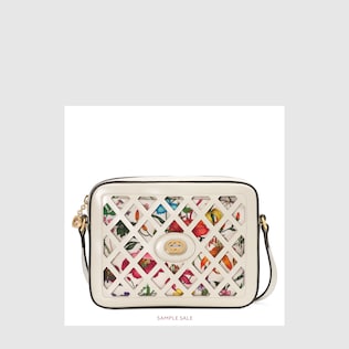 Sac à épaule en cuir ajouré petite taille
