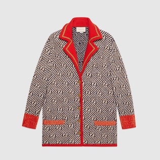Chaqueta de Lana con GG a Rayas