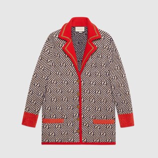 Jacke aus Wolle mit GG und Streifen