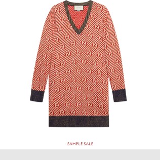 Maglione oversize in lana a righe GG