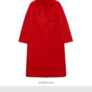 Wool coat with self-tie