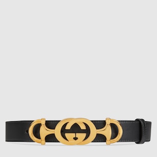 Ceinture en cuir à motif Mors GG