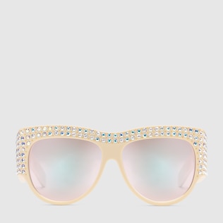 Oversize sunglasses with crystals