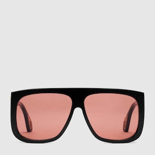 Square-frame sunglasses with blinkers