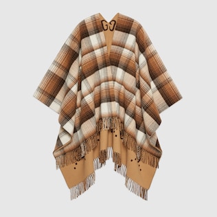 Poncho de Lana Reversible con GG