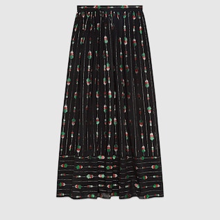 Maxi skirt with fil coupé