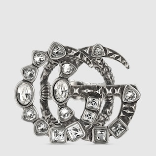 Crystal Double G ring
