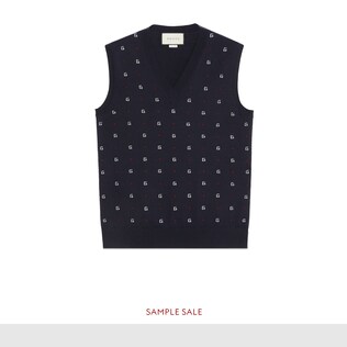 G dot wool jacquard vest