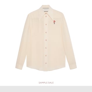 Silk shirt with flower