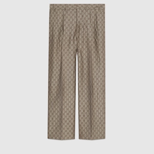 Pantalón de Vestir de Lona de Lana con GG