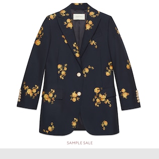 Floral fil coupé jacket