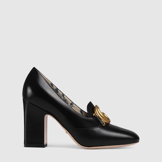 Escarpins en cuir avec Double G
