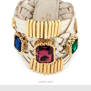 Armband aus Leder mit Kristallen