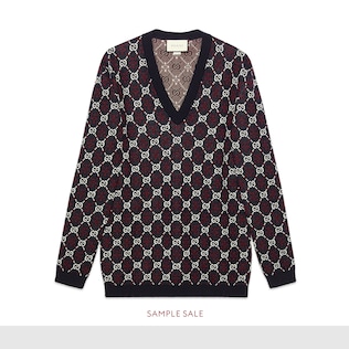 Pull en laine à motif diamant GG