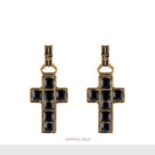 Earrings with cross pendant