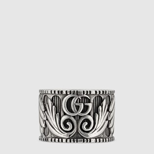 Anillo con Motivo de Hojas y Doble G