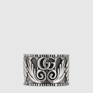 Ring with Double G and leaf motif