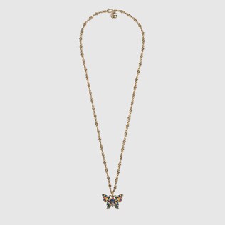 Collier papillon avec cristaux