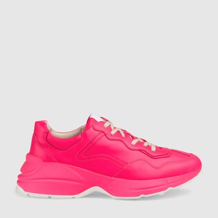 Baskets Rhyton en cuir fluorescent