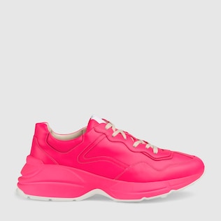 Sneaker Rhyton in pelle fluorescente