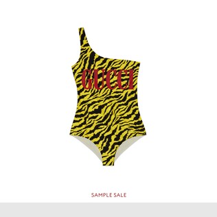 Sparkling swimsuit with zebra print