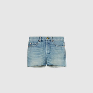 Denim shorts with patches