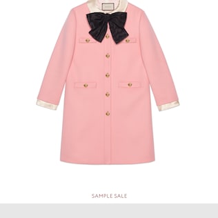 Wool coat with bow