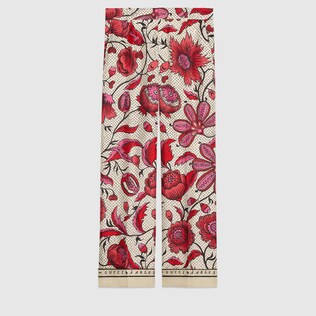 Silk pant with watercolor flowers