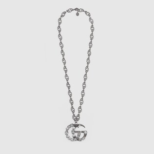 Crystal Double G necklace