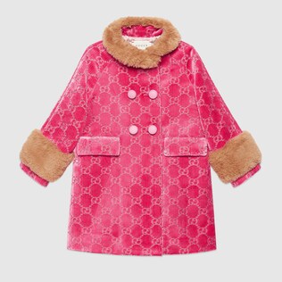 Children's GG velvet coat