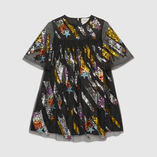 Abito in tulle con stelle cadenti