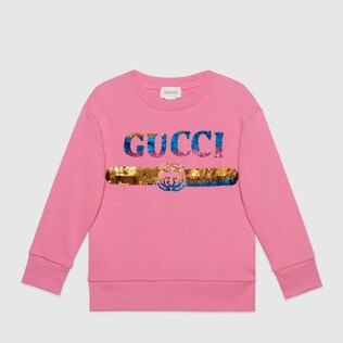 Sudadera Infantil Logo Gucci Lentejuelas