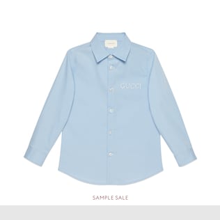 Children's embroidered poplin shirt