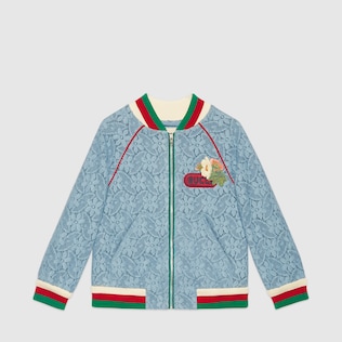 Bomber in pizzo floreale