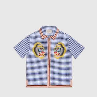 Camisa Infantil de Oxford con Babuinos