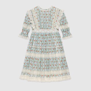 Kinder Kleid aus Krepp mit Rosen-Print