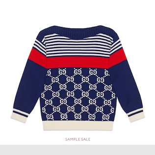 Children's GG and stripes knit jumper