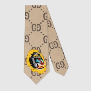 Children's GG tie with baboon patch